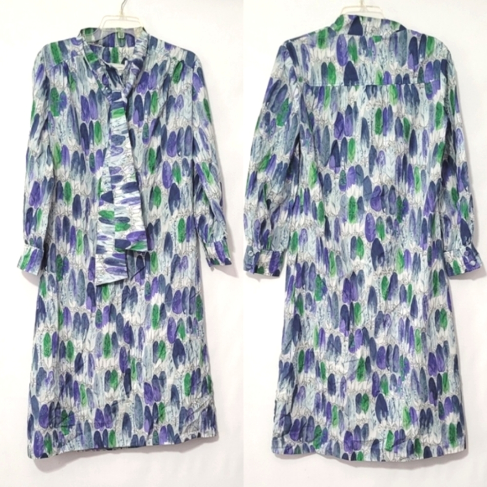 Vintage Feather Print Dress by Shirt Dresses Inc